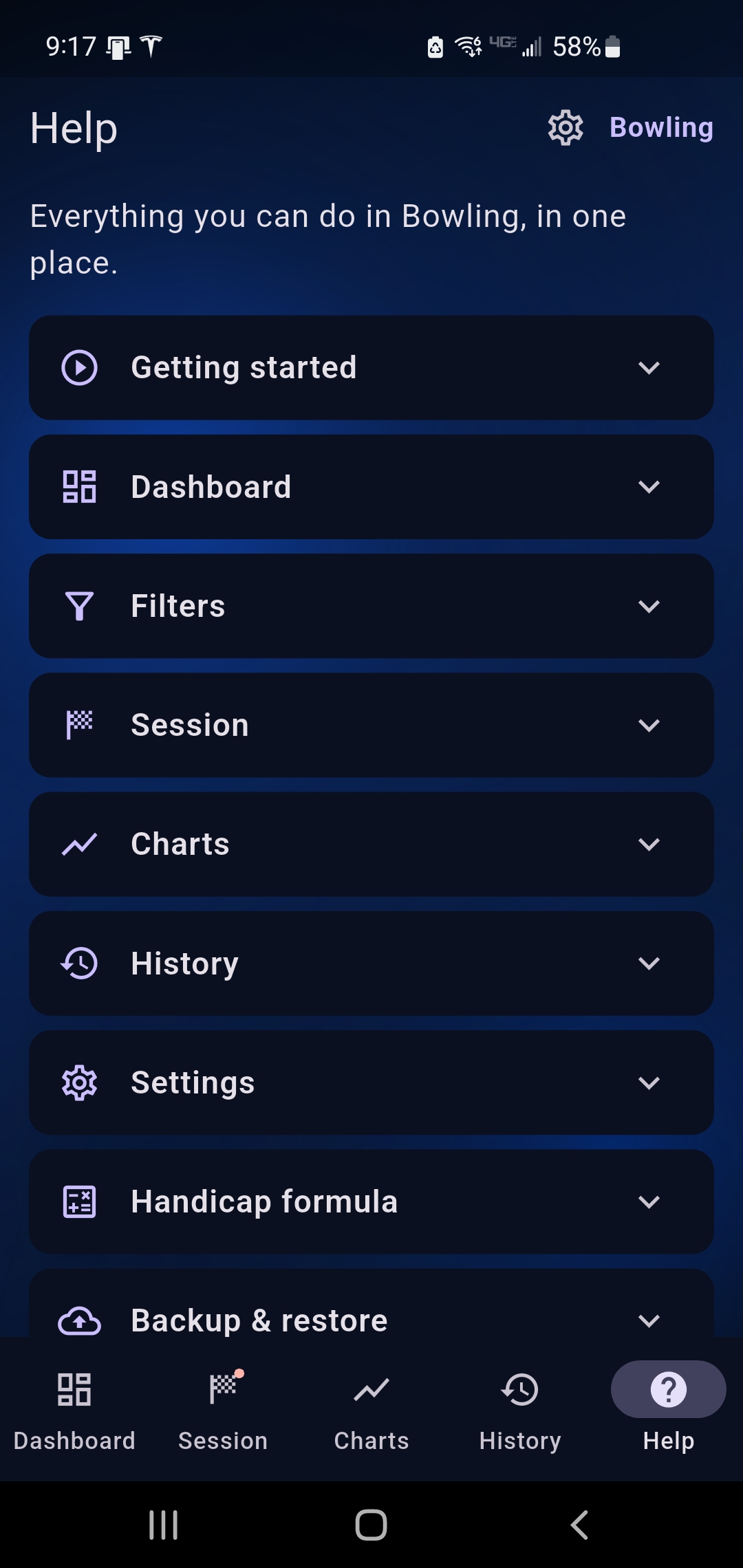 In-app help and tips